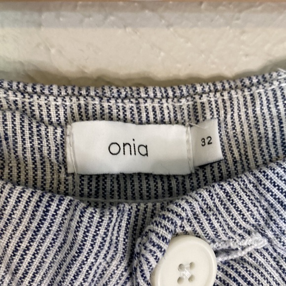 Onia Linen Striped Bermuda Shorts - Picture 4 of 7